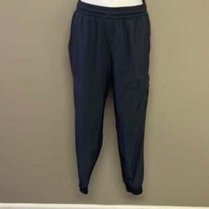Apana Women’s Slate Blue Pull-On Cargo Joggers Drawstrings Elastic Waist-Medium
